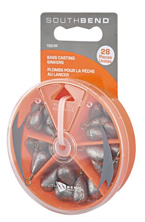 South Bend 150-FP Bass Casting Sinker Assortment w/di
